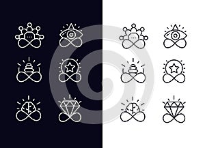 Infinity Inspired Logos Collection. These logos beautifully embody the ideas of eternal harmony, endless unity, and infinite