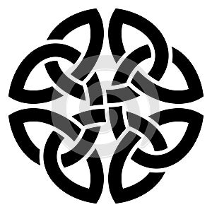 Infinity knot in black. Celtic symbol. Isolated background.