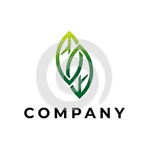Infinity leaf logo design