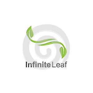 infinity leaf vector icon illustration logo template design