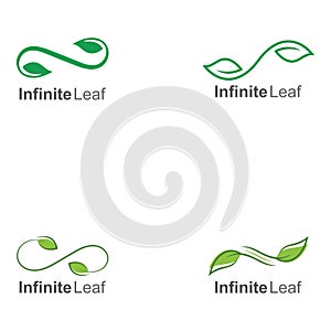 infinity leaf vector icon illustration logo template design