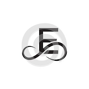 Infinity letter e logo vector black color