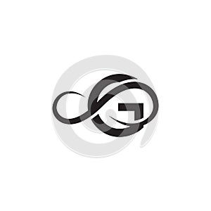 Infinity letter g logo vector black color