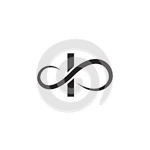 Infinity letter i logo vector black color