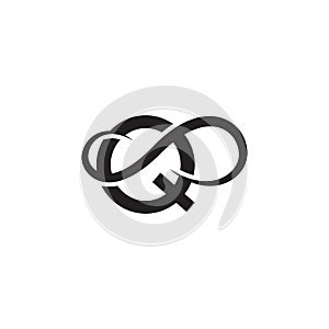 Infinity letter q logo vector black color