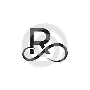 Infinity letter r logo vector black color