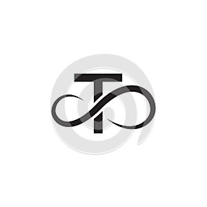 Infinity letter t logo vector black color