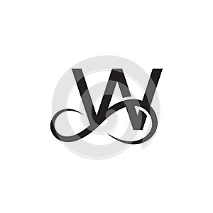 Infinity letter w logo vector black color