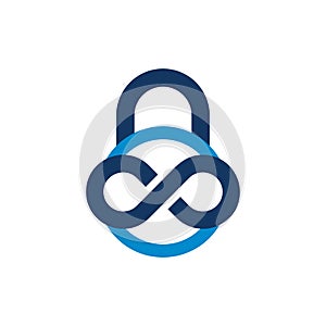 Infinity Lock Logo Icon Design