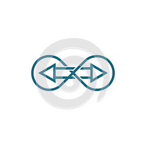 Infinity loop arrow line modern logo design