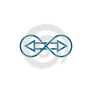 Infinity loop arrow line modern logo design