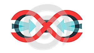 Infinity Loop with Arrows Circular Process Cycle Icon, vector design Generative AI