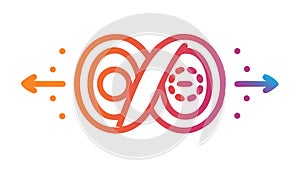 Infinity Loop with Arrows, Continuous Process Icon, vector design Generative AI