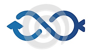 Infinity Loop with Blue Arrows Continuous Cycle, vector design Generative AI