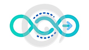 Infinity Loop Blue Connection Symbol Vector, vector design Generative AI