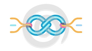 Infinity Loop Chain: Endless Connection Sustainability, vector design Generative AI