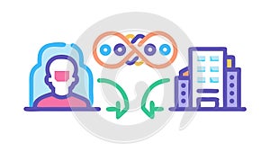 Infinity Loop City Infrastructure, vector design Generative AI