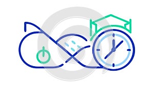 Infinity Loop Clock Icon, Endless Time Management and Productivity, vector design Generative AI