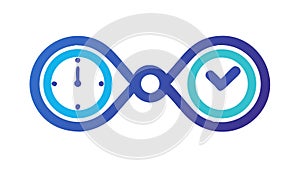 Infinity Loop Clock Time Vector Art, vector design Generative AI