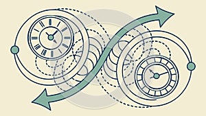 Infinity Loop with Clocks Representing a Timeless Process, vector design Generative AI
