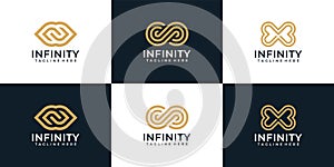 Infinity loop monogram limitless logo collection photo