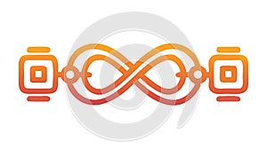 Infinity Loop Orange Geometric Vector, vector design Generative AI