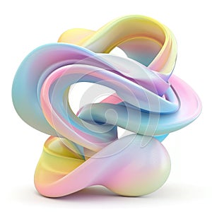 A infinity loop sculpture in a smooth pastel gradient