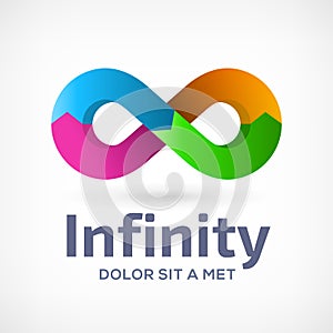 Infinity loop symbol logo icon design template with arrows