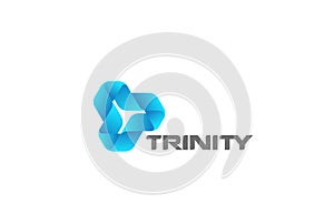Infinity Looped Triangle Logo vector. Corporate Te photo