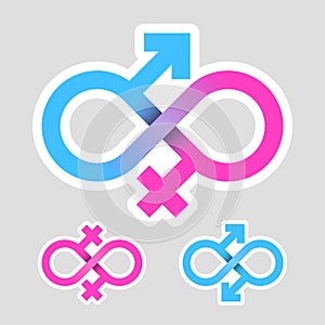 Infinity love, gender symbols