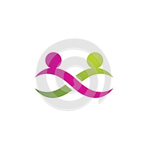 Infinity people  family and community logo vector