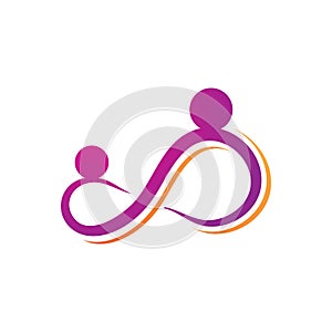 Infinity people  family and community logo vector