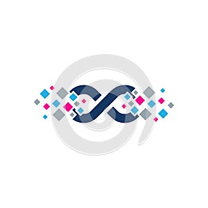 Infinity Pixel Logo Icon Design