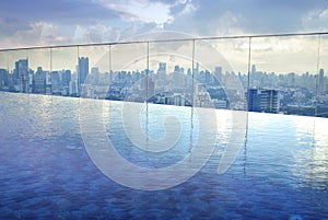 Infinity pool on high condominuim building