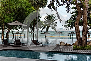 Infinity pool at Pattaya beach, Thailand