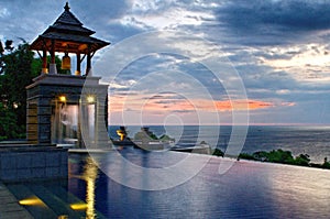 Infinity pool at sunset