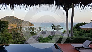 Infinity pool on tropical beach