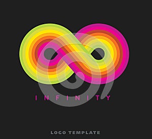 Infinity rainbow logo template