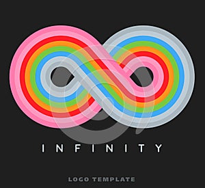 Infinity rainbow logo template