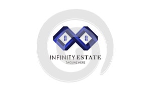 Infinity real estate logo vector design illustration