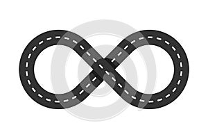 Infinity road loop icon. Infinity symbol. Figure 8 Traffic Loop. Race track sign or logo.