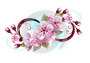 Infinity with sakura blossom Tattoo photo