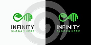 Infinity science leaf vector logo design