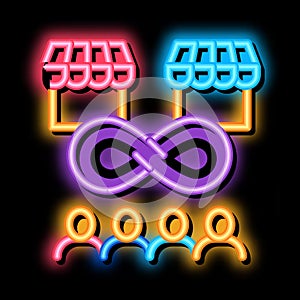 infinity shop competition neon glow icon illustration