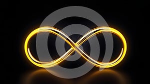 Infinity sign on a black background.