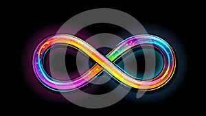 Infinity sign on a black background.