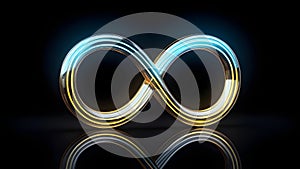 Infinity sign on a black background.