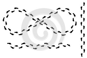 infinity sign footprints. Infinity sign. Design element. Vector illustration. stock image.