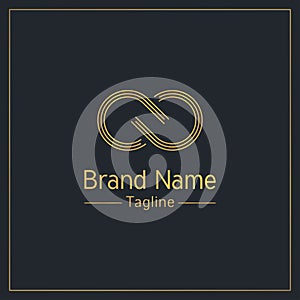 Infinity sign golden elegant logo