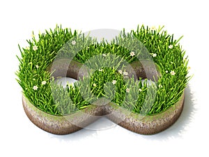 Infinity sign made of grass 3D